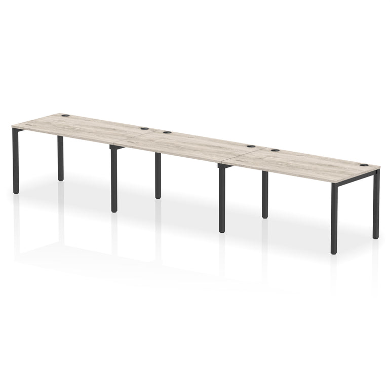 Impulse 3 Person Single Row Bench Desk, 3600–5400mm Wide, Multiple Desk & Frame Colours, MFC, Self-Assembly, 10 Year Warranty – Modern Office Workstation