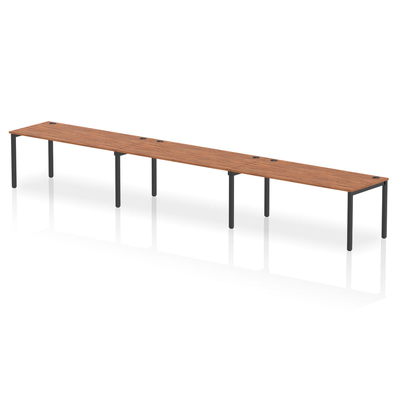 Impulse 3 Person Single Row Bench Desk, 3600–5400mm Wide, Multiple Desk & Frame Colours, MFC, Self-Assembly, 10 Year Warranty – Modern Office Workstation