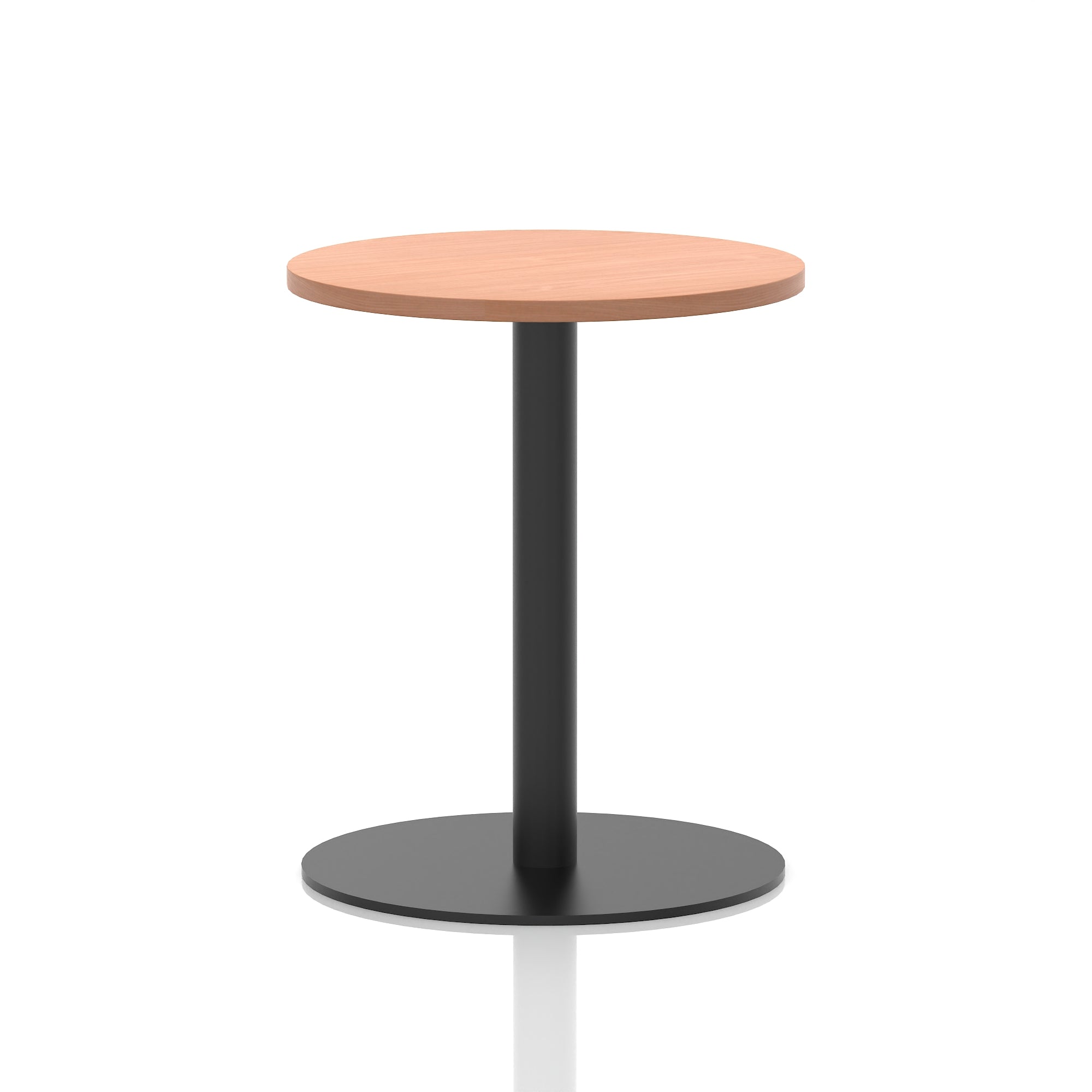 Italia Round Poseur Table – Black Leg, Round MFC Top, 600–1200mm, Standard or Poseur Height, Multiple Wood Finishes, 10 Year Warranty, Office Meeting Bistro Furniture