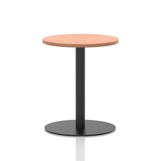 Italia Round Poseur Table – Black Leg, Round MFC Top, 600–1200mm, Standard or Poseur Height, Multiple Wood Finishes, 10 Year Warranty, Office Meeting Bistro Furniture
