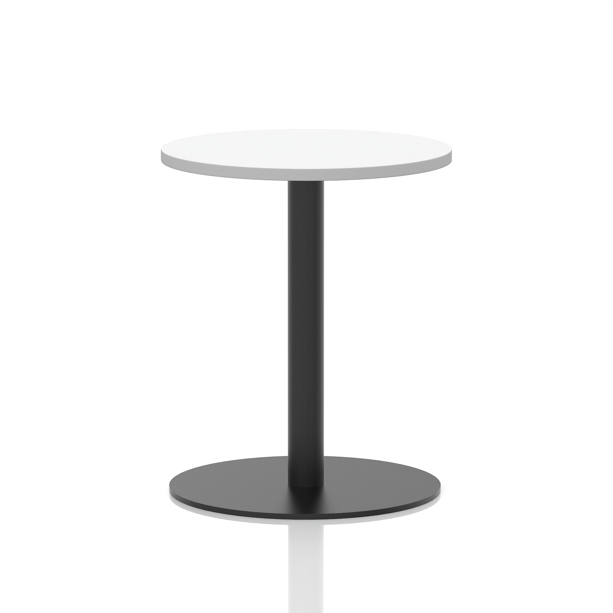 Italia Round Poseur Table – Black Leg, Round MFC Top, 600–1200mm, Standard or Poseur Height, Multiple Wood Finishes, 10 Year Warranty, Office Meeting Bistro Furniture