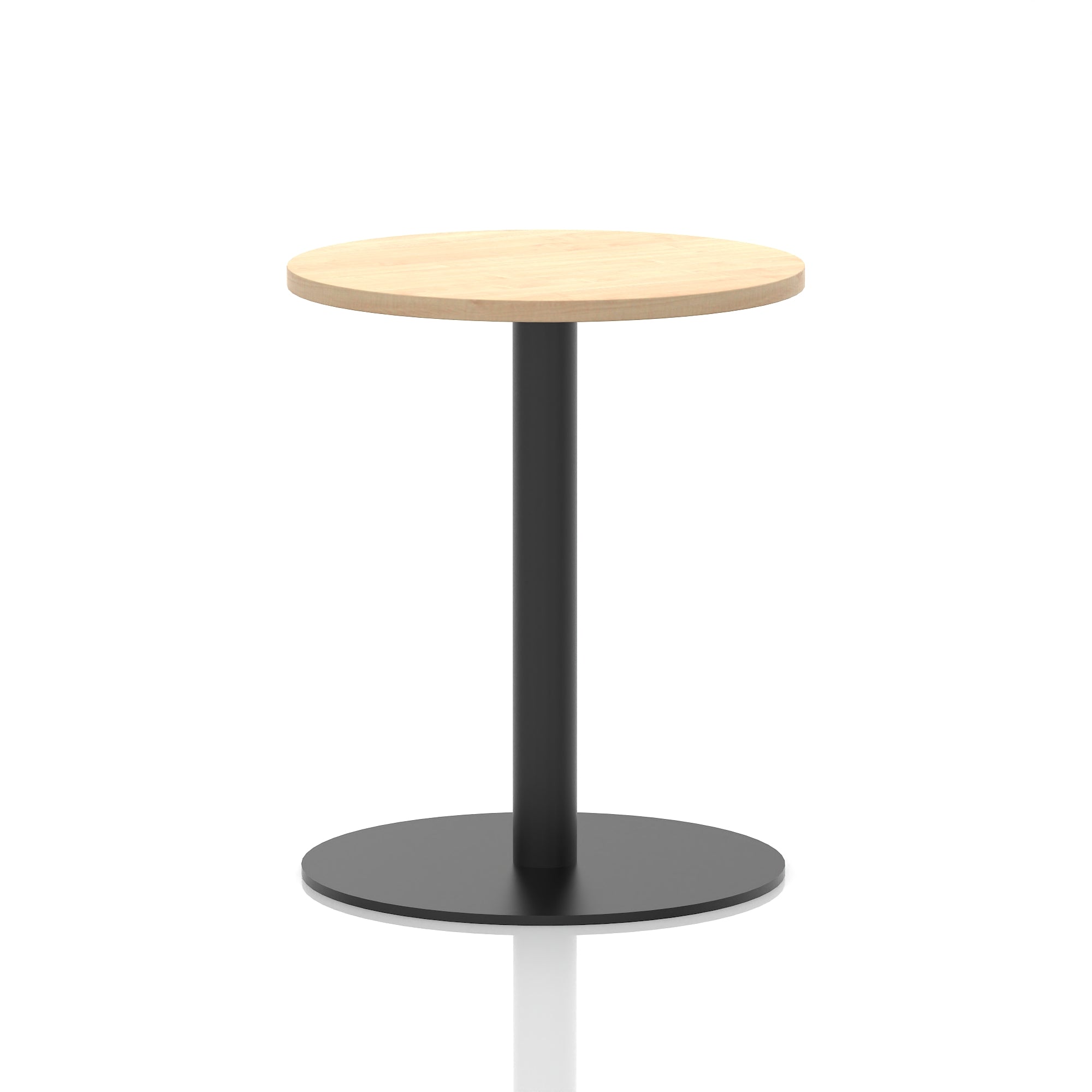 Italia Round Poseur Table – Black Leg, Round MFC Top, 600–1200mm, Standard or Poseur Height, Multiple Wood Finishes, 10 Year Warranty, Office Meeting Bistro Furniture