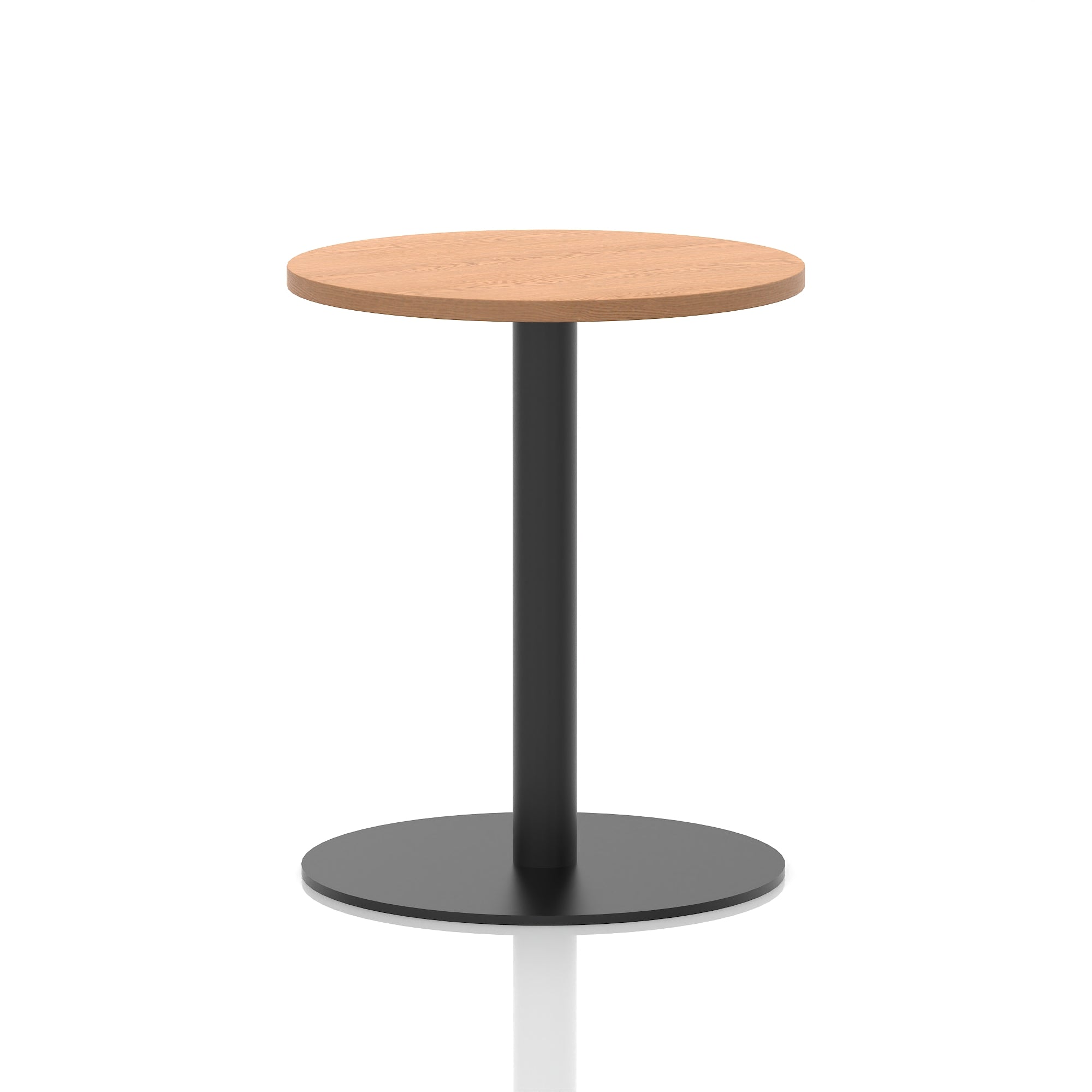 Italia Round Poseur Table – Black Leg, Round MFC Top, 600–1200mm, Standard or Poseur Height, Multiple Wood Finishes, 10 Year Warranty, Office Meeting Bistro Furniture