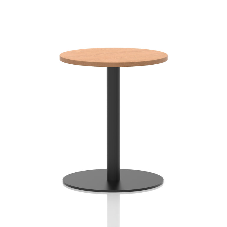 Italia Round Poseur Table – Black Leg, Round MFC Top, 600–1200mm, Standard or Poseur Height, Multiple Wood Finishes, 10 Year Warranty, Office Meeting Bistro Furniture