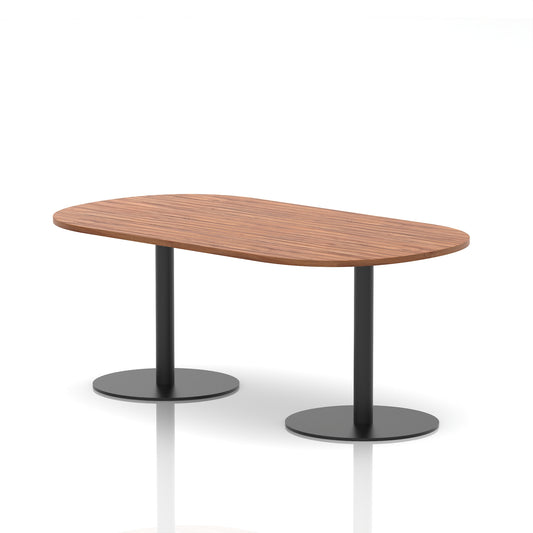 Italia Boardroom Table with Black Legs, Multiple Wood Finishes, 1800–2400mm Widths, 725/1145mm Heights, Durable MFC, Self-Assembly, 10 Year Warranty