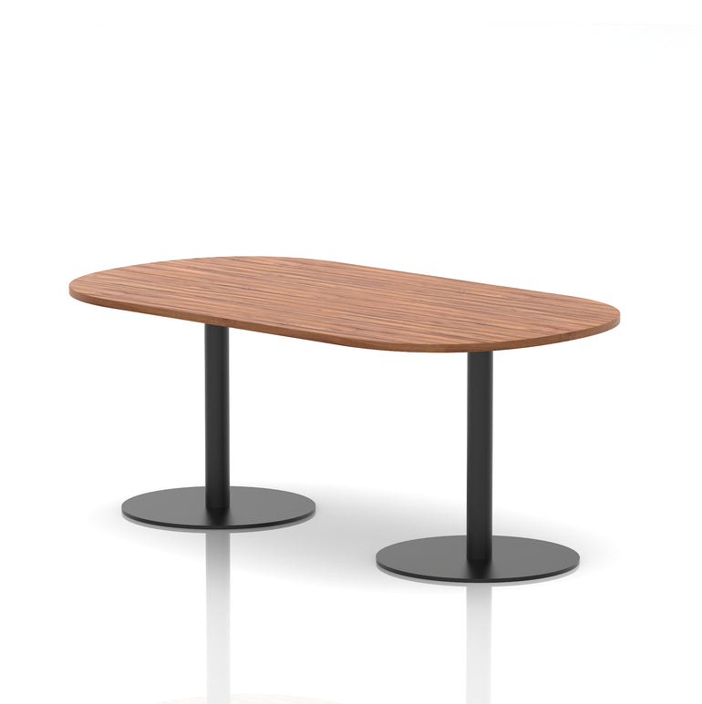 Italia Boardroom Table with Black Legs, Multiple Wood Finishes, 1800–2400mm Widths, 725/1145mm Heights, Durable MFC, Self-Assembly, 10 Year Warranty