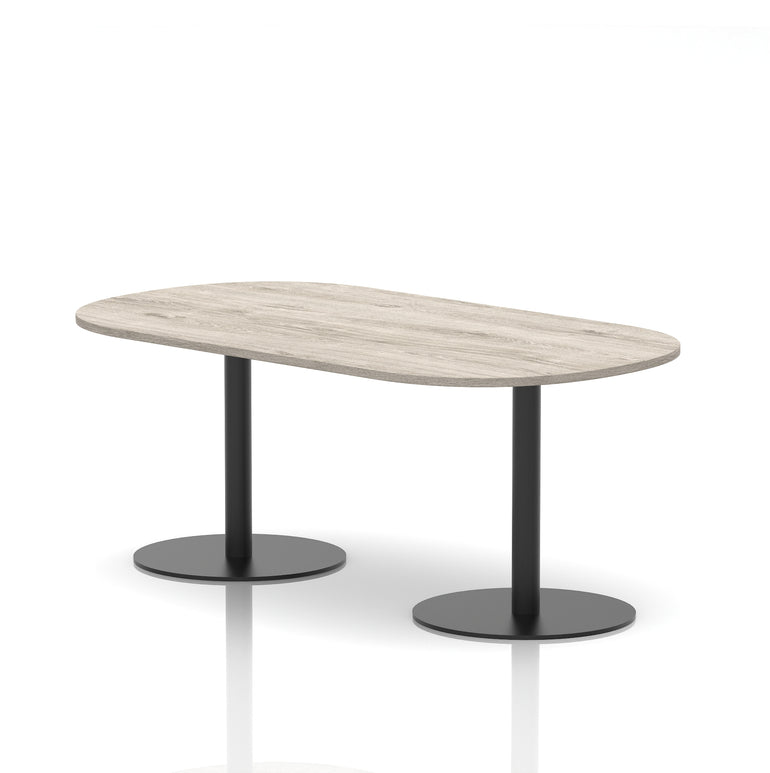 Italia Boardroom Table with Black Legs, Multiple Wood Finishes, 1800–2400mm Widths, 725/1145mm Heights, Durable MFC, Self-Assembly, 10 Year Warranty