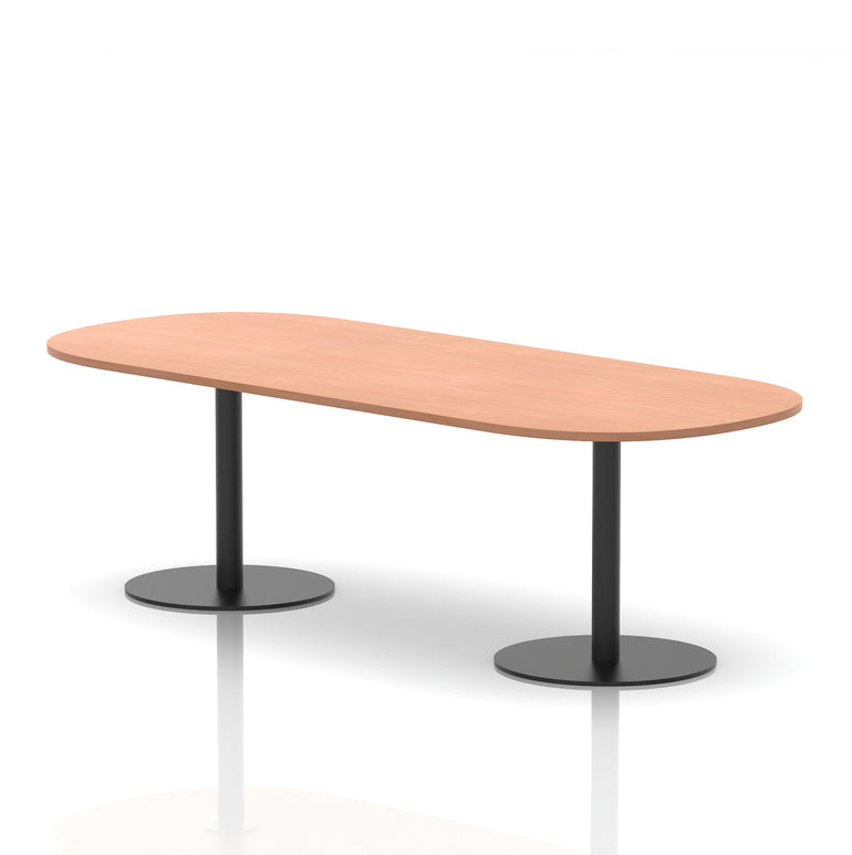 Italia Boardroom Table with Black Legs, Multiple Wood Finishes, 1800–2400mm Widths, 725/1145mm Heights, Durable MFC, Self-Assembly, 10 Year Warranty
