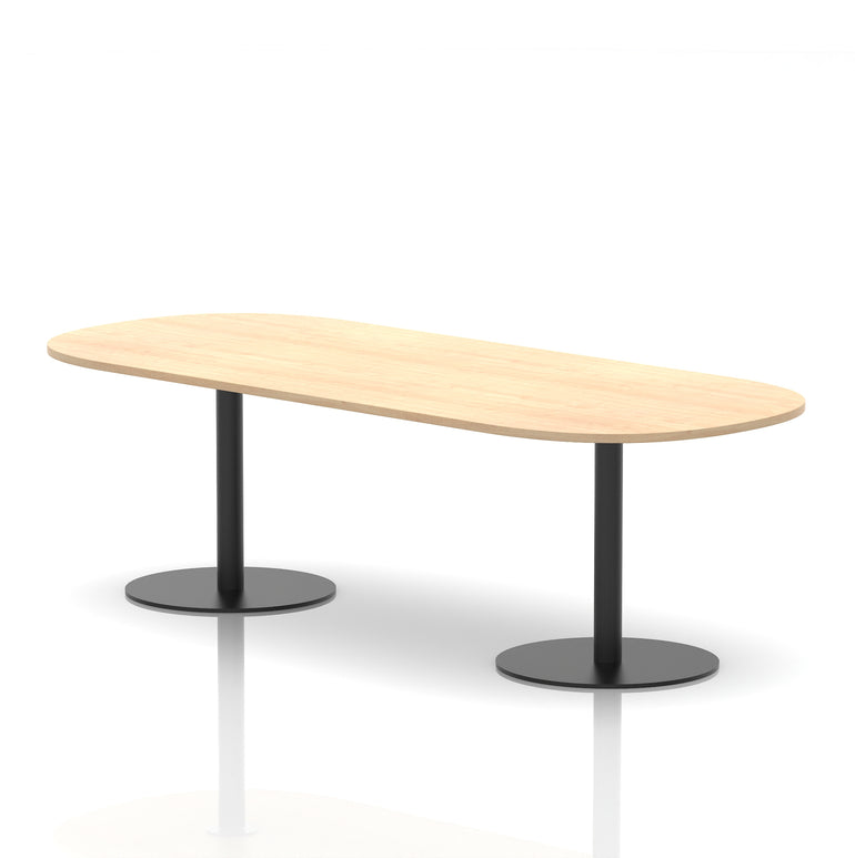Italia Boardroom Table with Black Legs, Multiple Wood Finishes, 1800–2400mm Widths, 725/1145mm Heights, Durable MFC, Self-Assembly, 10 Year Warranty