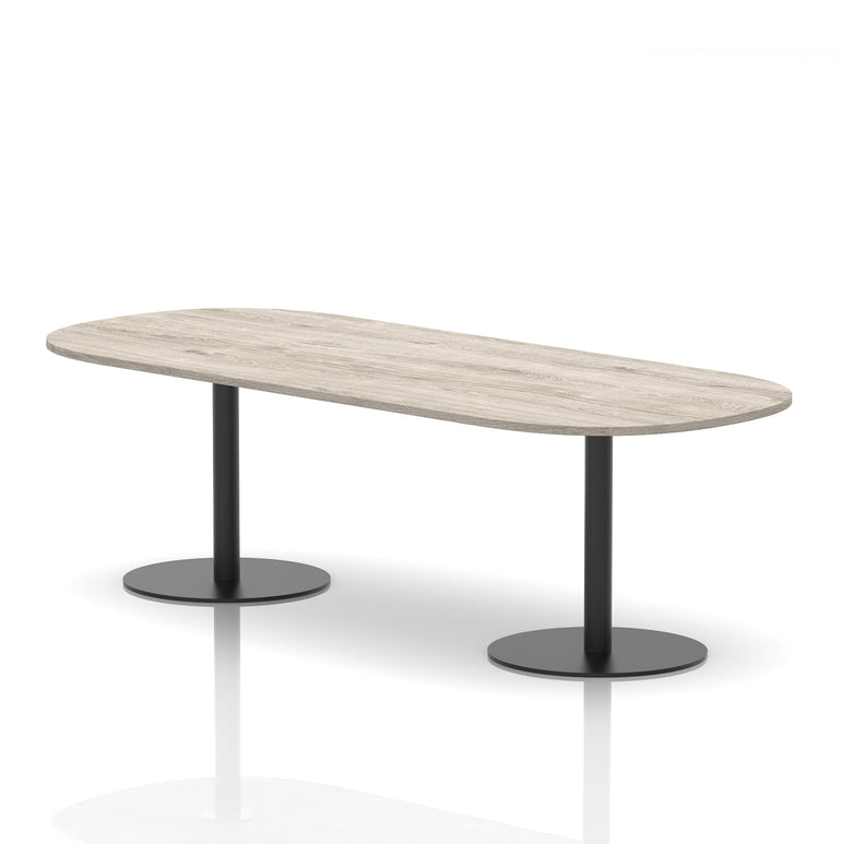 Italia Boardroom Table with Black Legs, Multiple Wood Finishes, 1800–2400mm Widths, 725/1145mm Heights, Durable MFC, Self-Assembly, 10 Year Warranty