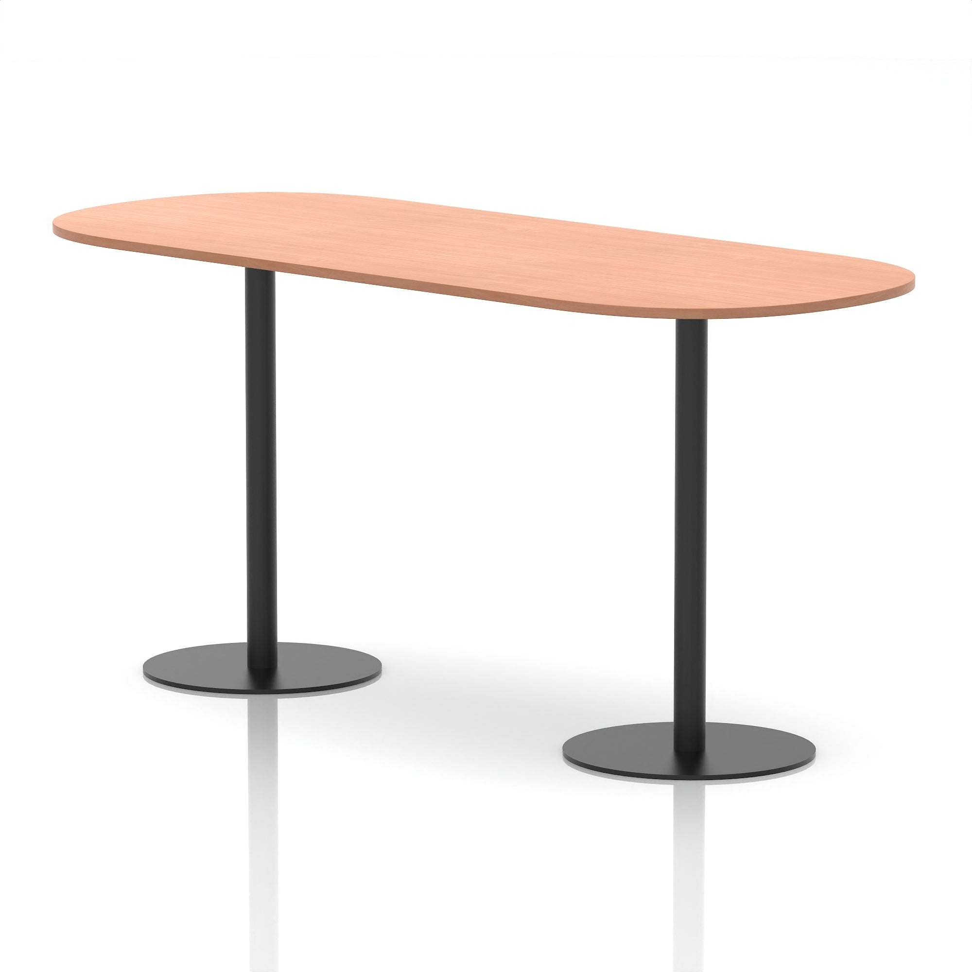 Italia Boardroom Table with Black Legs, Multiple Wood Finishes, 1800–2400mm Widths, 725/1145mm Heights, Durable MFC, Self-Assembly, 10 Year Warranty