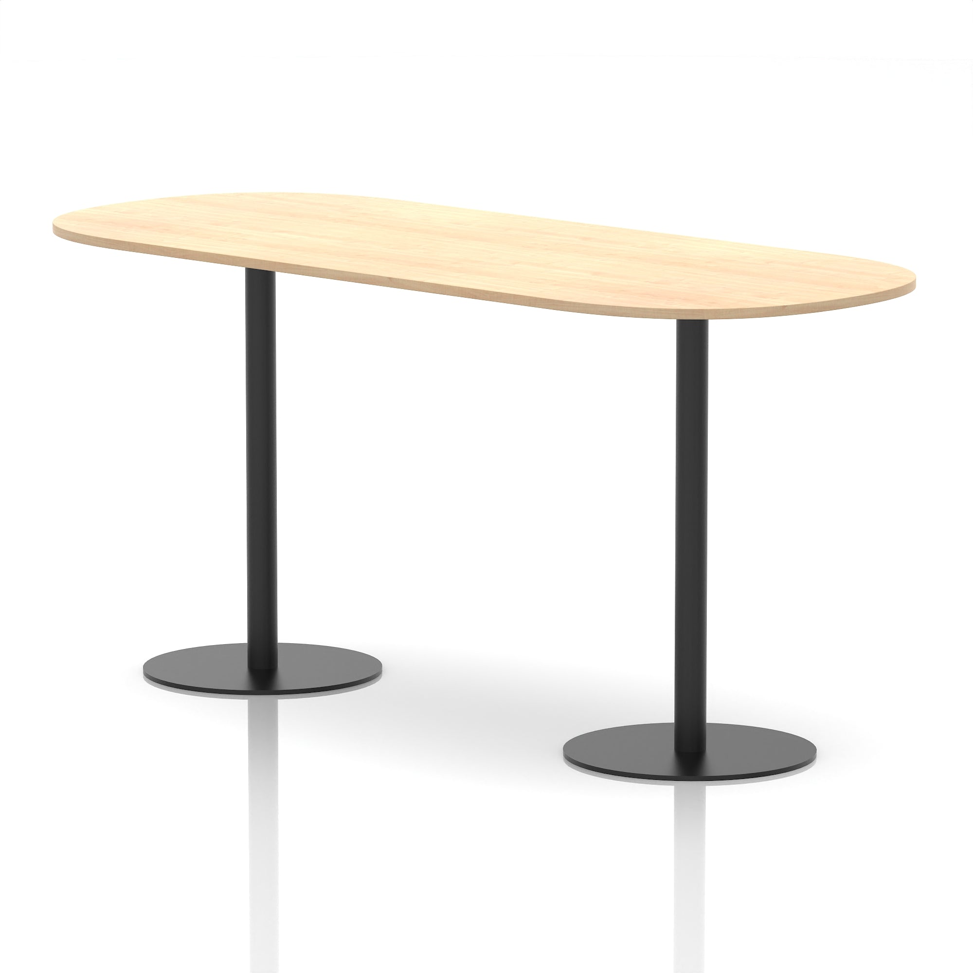Italia Boardroom Table with Black Legs, Multiple Wood Finishes, 1800–2400mm Widths, 725/1145mm Heights, Durable MFC, Self-Assembly, 10 Year Warranty