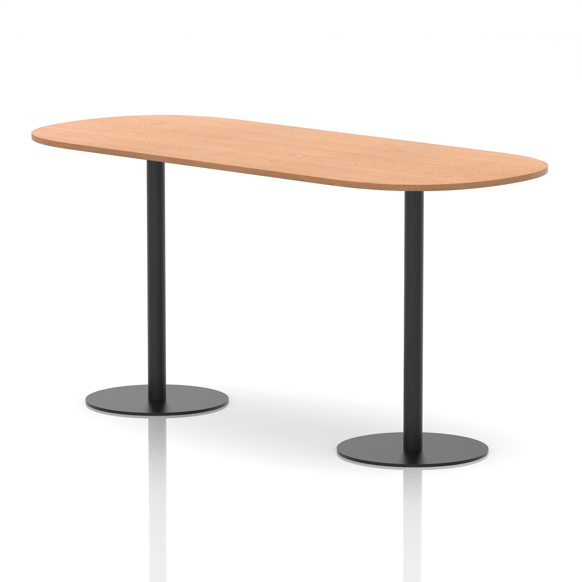 Italia Boardroom Table with Black Legs, Multiple Wood Finishes, 1800–2400mm Widths, 725/1145mm Heights, Durable MFC, Self-Assembly, 10 Year Warranty