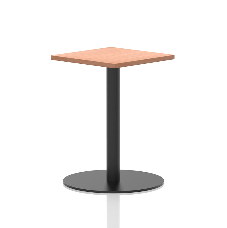 Italia Square Poseur Table with Black Leg, Multiple Top Finishes, 600–1000mm Wide, Standard or Poseur Height, MFC, 10 Year Warranty, Self-Assembly