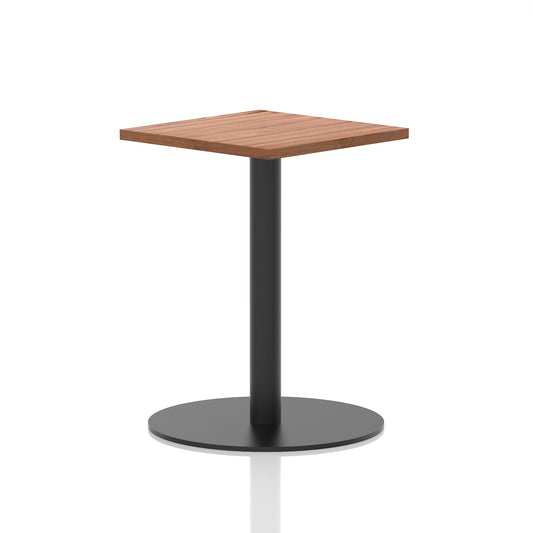 Italia Square Poseur Table with Black Leg, Multiple Top Finishes, 600–1000mm Wide, Standard or Poseur Height, MFC, 10 Year Warranty, Self-Assembly