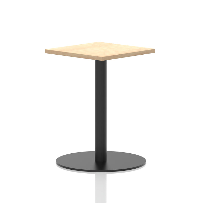 Italia Square Poseur Table with Black Leg, Multiple Top Finishes, 600–1000mm Wide, Standard or Poseur Height, MFC, 10 Year Warranty, Self-Assembly