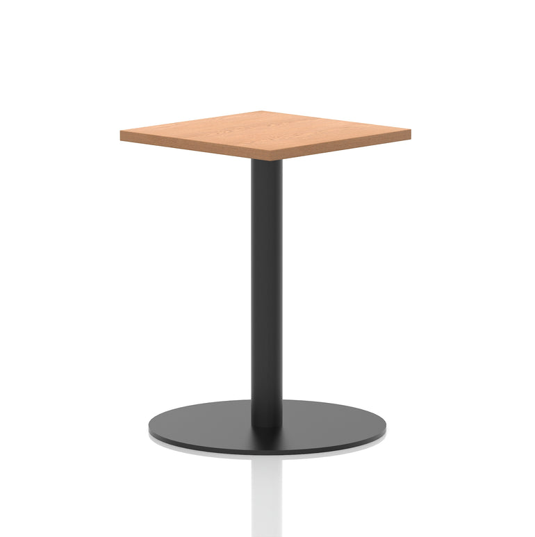 Italia Square Poseur Table with Black Leg, Multiple Top Finishes, 600–1000mm Wide, Standard or Poseur Height, MFC, 10 Year Warranty, Self-Assembly