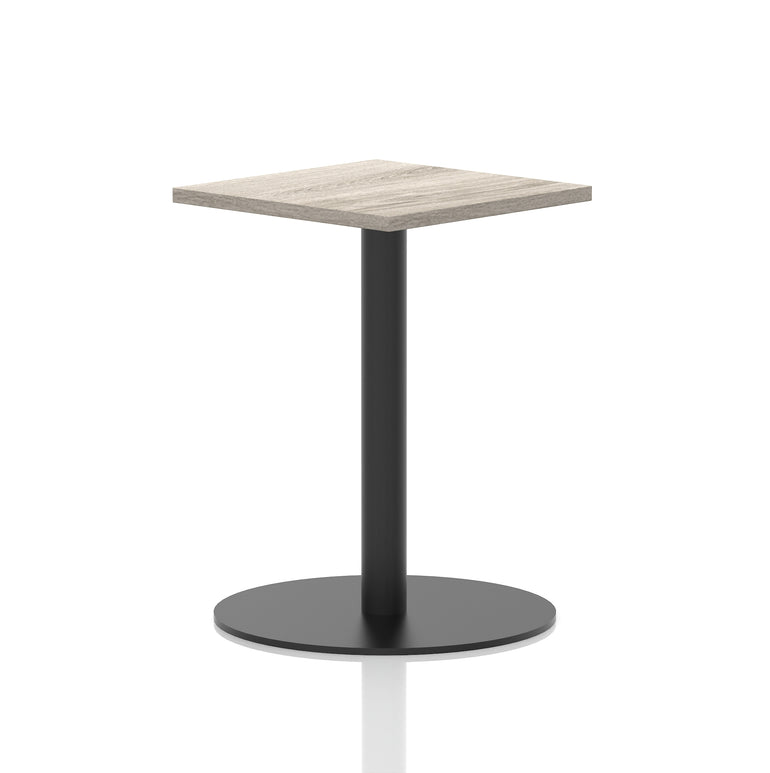 Italia Square Poseur Table with Black Leg, Multiple Top Finishes, 600–1000mm Wide, Standard or Poseur Height, MFC, 10 Year Warranty, Self-Assembly