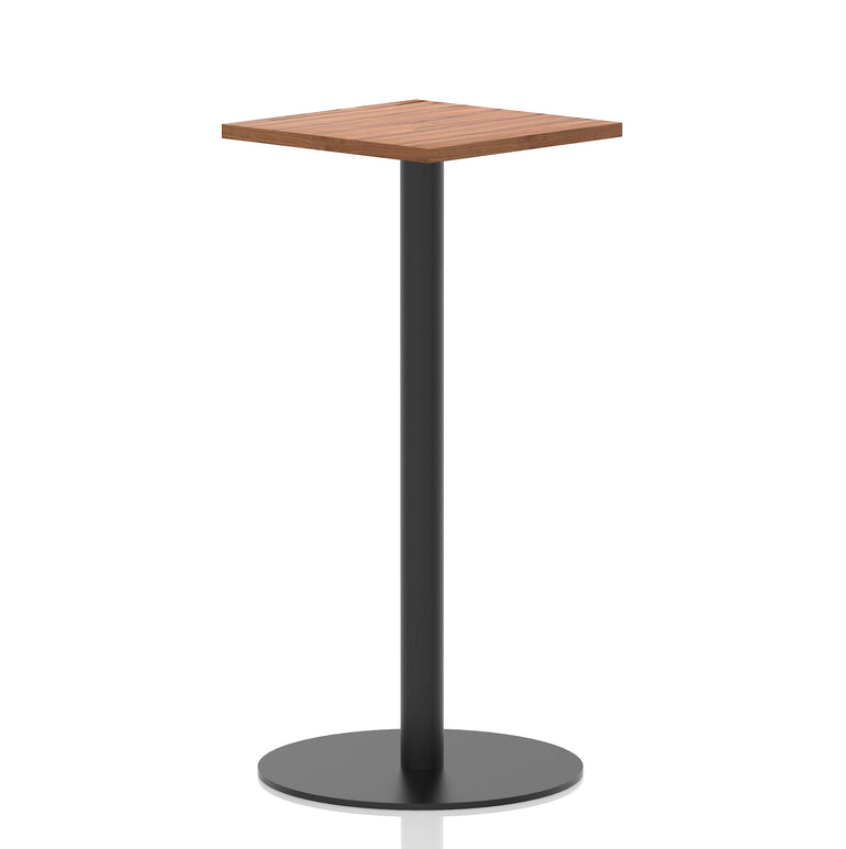 Italia Square Poseur Table with Black Leg, Multiple Top Finishes, 600–1000mm Wide, Standard or Poseur Height, MFC, 10 Year Warranty, Self-Assembly