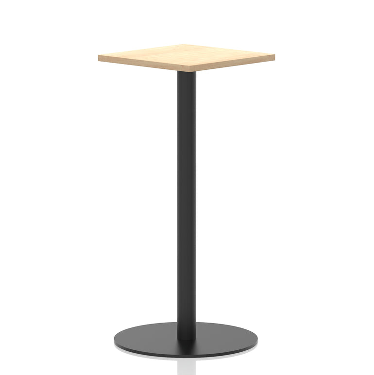 Italia Square Poseur Table with Black Leg, Multiple Top Finishes, 600–1000mm Wide, Standard or Poseur Height, MFC, 10 Year Warranty, Self-Assembly