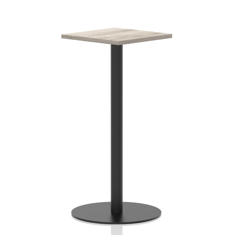 Italia Square Poseur Table with Black Leg, Multiple Top Finishes, 600–1000mm Wide, Standard or Poseur Height, MFC, 10 Year Warranty, Self-Assembly