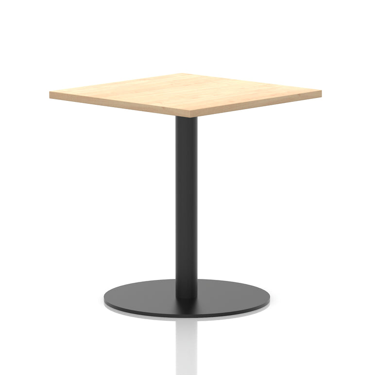 Italia Square Poseur Table with Black Leg, Multiple Top Finishes, 600–1000mm Wide, Standard or Poseur Height, MFC, 10 Year Warranty, Self-Assembly