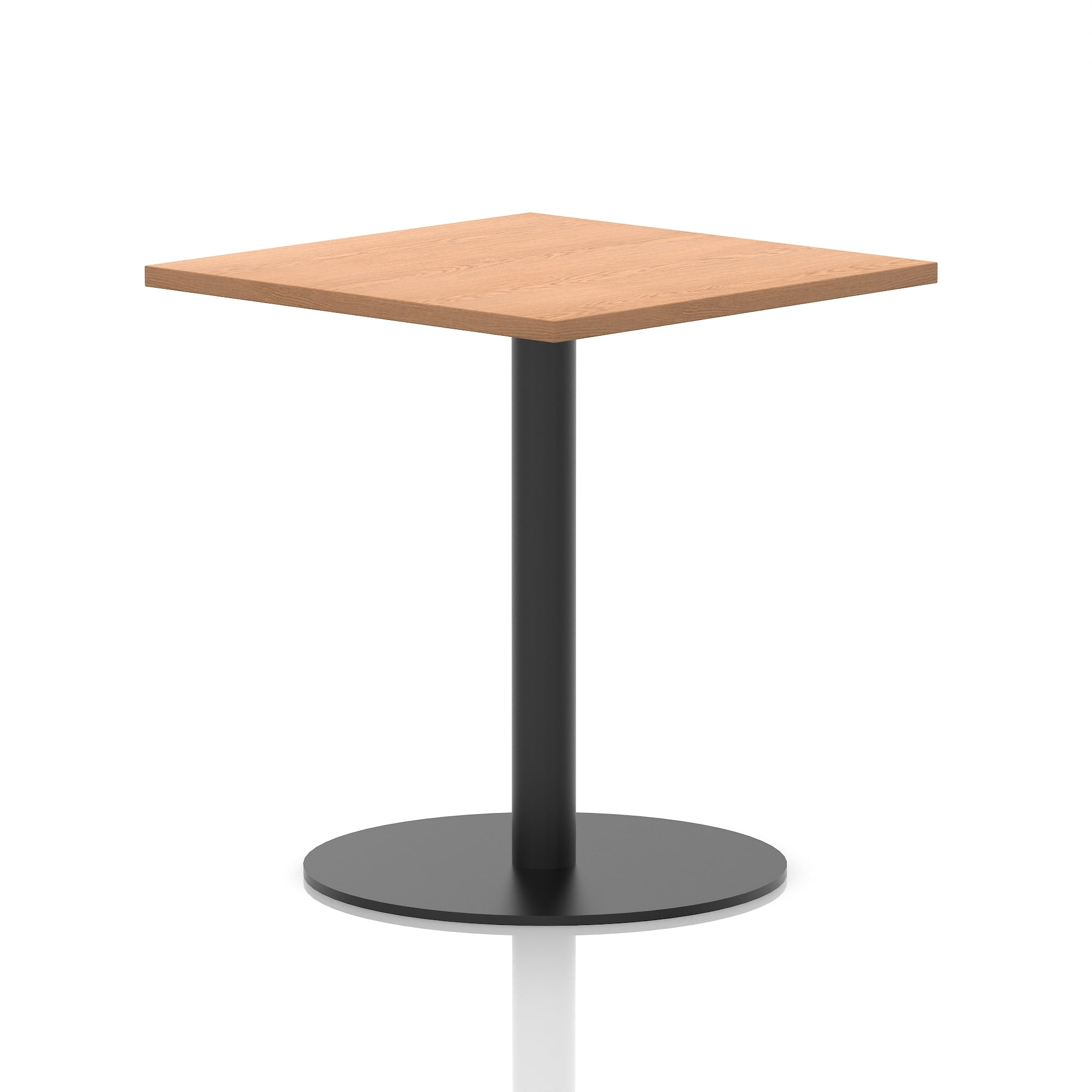 Italia Square Poseur Table with Black Leg, Multiple Top Finishes, 600–1000mm Wide, Standard or Poseur Height, MFC, 10 Year Warranty, Self-Assembly