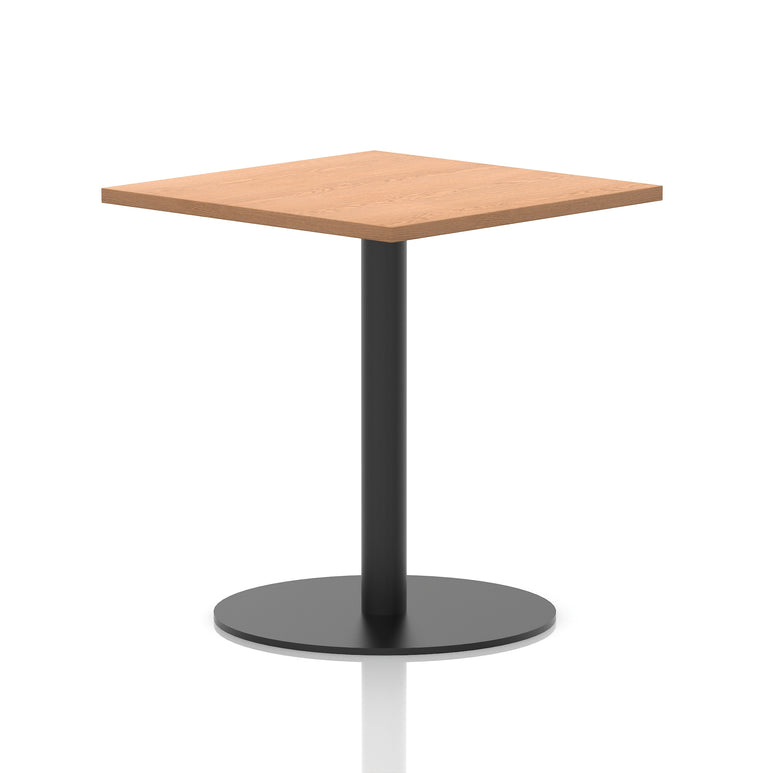 Italia Square Poseur Table with Black Leg, Multiple Top Finishes, 600–1000mm Wide, Standard or Poseur Height, MFC, 10 Year Warranty, Self-Assembly