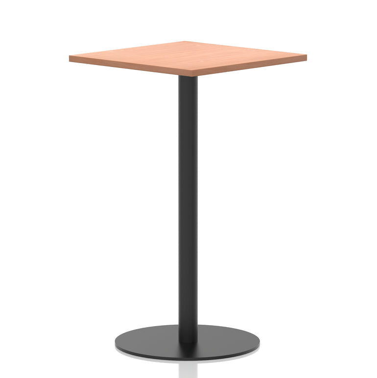 Italia Square Poseur Table with Black Leg, Multiple Top Finishes, 600–1000mm Wide, Standard or Poseur Height, MFC, 10 Year Warranty, Self-Assembly