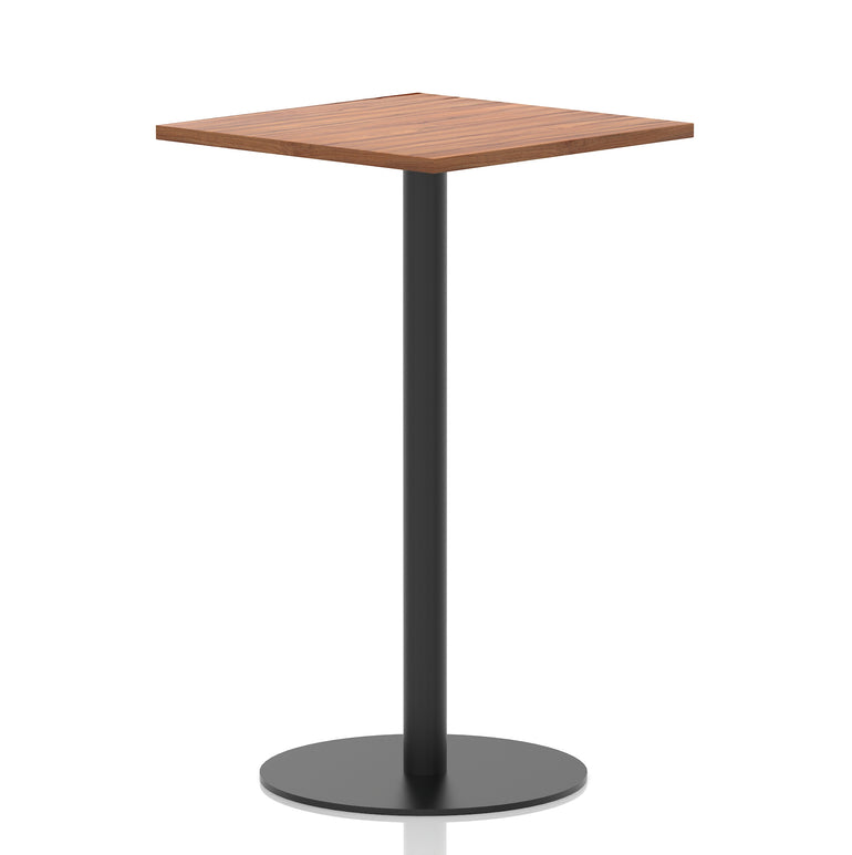 Italia Square Poseur Table with Black Leg, Multiple Top Finishes, 600–1000mm Wide, Standard or Poseur Height, MFC, 10 Year Warranty, Self-Assembly