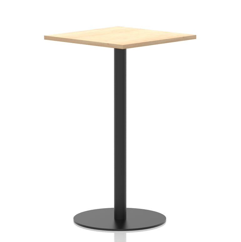 Italia Square Poseur Table with Black Leg, Multiple Top Finishes, 600–1000mm Wide, Standard or Poseur Height, MFC, 10 Year Warranty, Self-Assembly