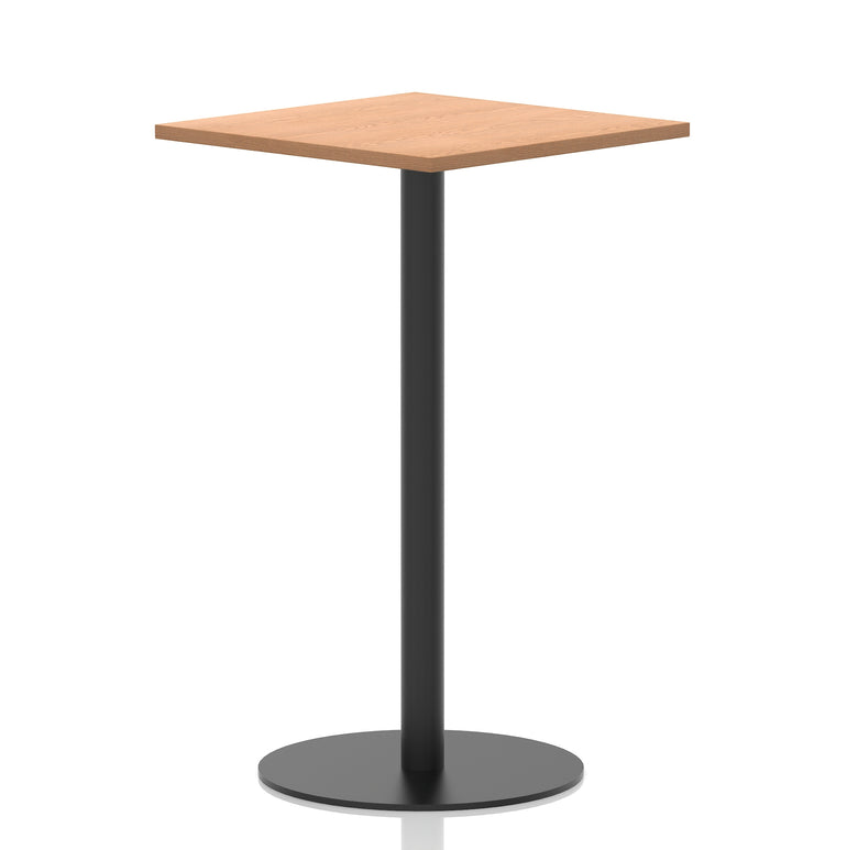 Italia Square Poseur Table with Black Leg, Multiple Top Finishes, 600–1000mm Wide, Standard or Poseur Height, MFC, 10 Year Warranty, Self-Assembly