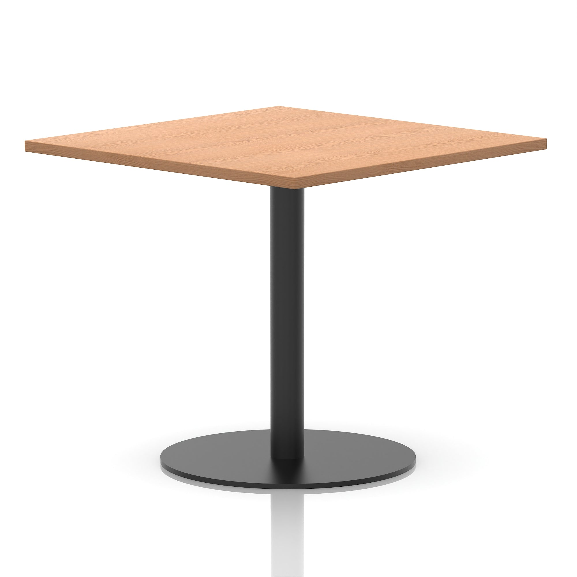 Italia Square Poseur Table with Black Leg, Multiple Top Finishes, 600–1000mm Wide, Standard or Poseur Height, MFC, 10 Year Warranty, Self-Assembly