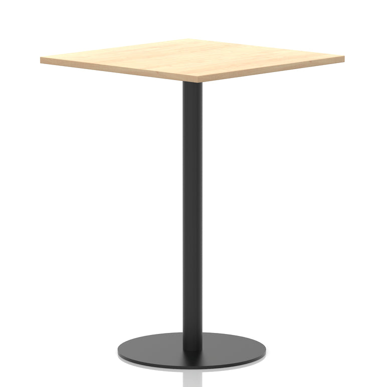 Italia Square Poseur Table with Black Leg, Multiple Top Finishes, 600–1000mm Wide, Standard or Poseur Height, MFC, 10 Year Warranty, Self-Assembly