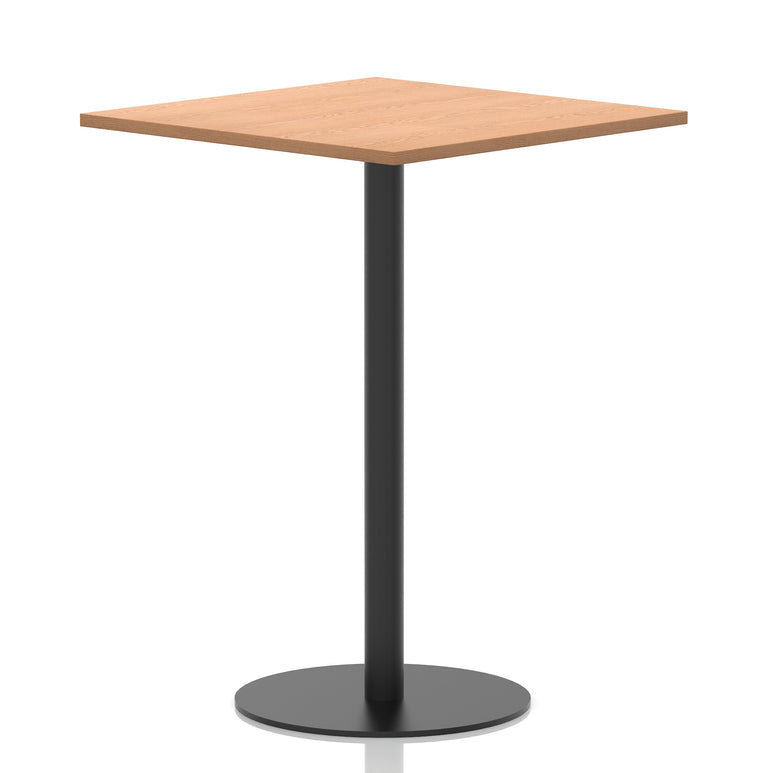 Italia Square Poseur Table with Black Leg, Multiple Top Finishes, 600–1000mm Wide, Standard or Poseur Height, MFC, 10 Year Warranty, Self-Assembly