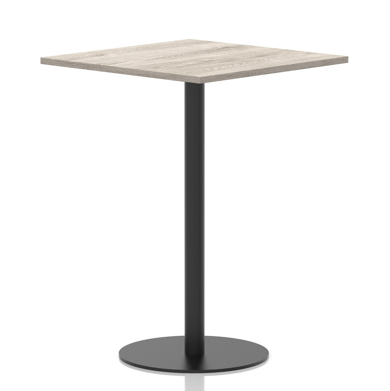 Italia Square Poseur Table with Black Leg, Multiple Top Finishes, 600–1000mm Wide, Standard or Poseur Height, MFC, 10 Year Warranty, Self-Assembly