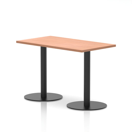 Italia Slimline Rectangular Poseur Table with Black Legs, 1200mm Wide, Multiple Finishes, 725mm or 1145mm High, Durable MFC, Self-Assembly, 10 Year Warranty
