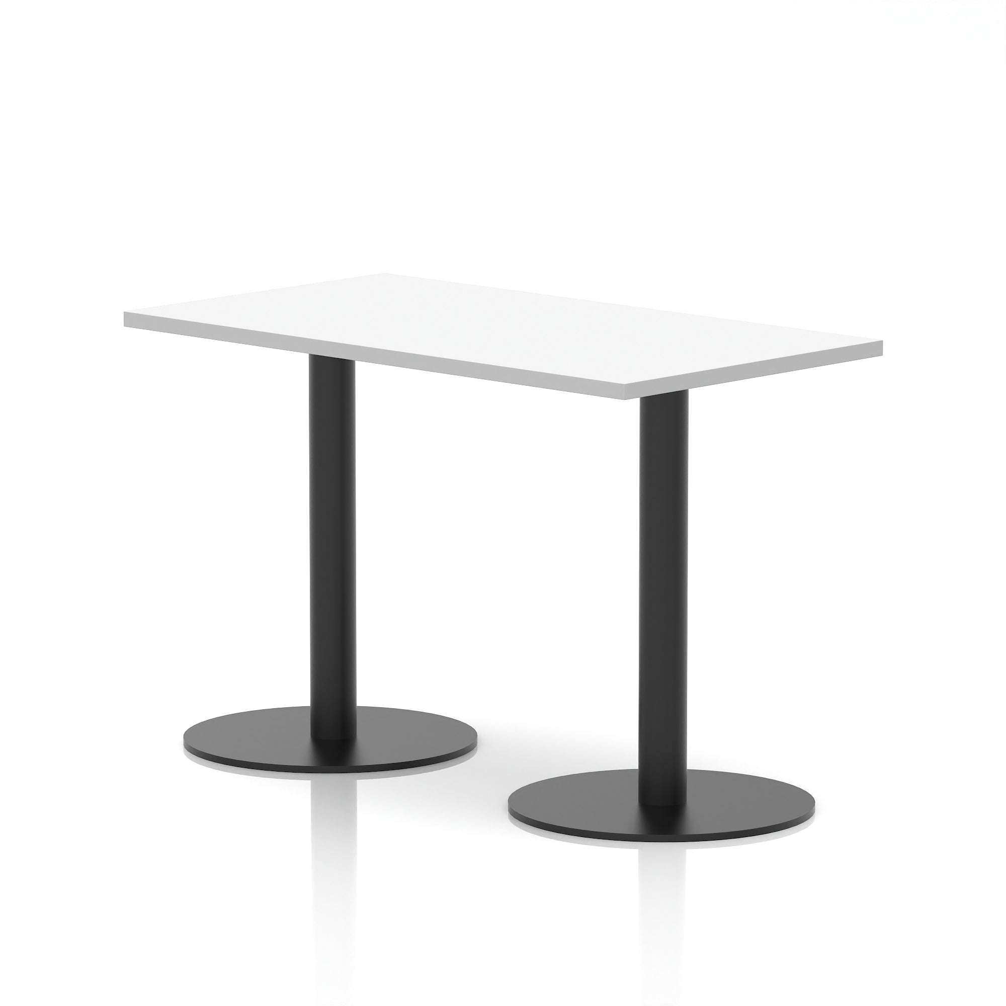 Italia Slimline Rectangular Poseur Table with Black Legs, 1200mm Wide, Multiple Finishes, 725mm or 1145mm High, Durable MFC, Self-Assembly, 10 Year Warranty