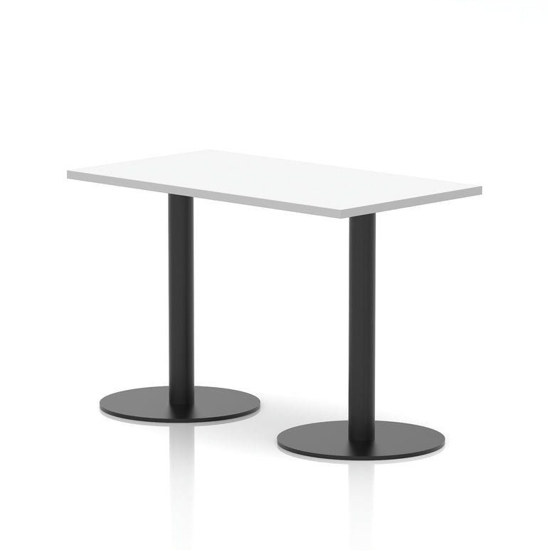 Italia Slimline Rectangular Poseur Table with Black Legs, 1200mm Wide, Multiple Finishes, 725mm or 1145mm High, Durable MFC, Self-Assembly, 10 Year Warranty