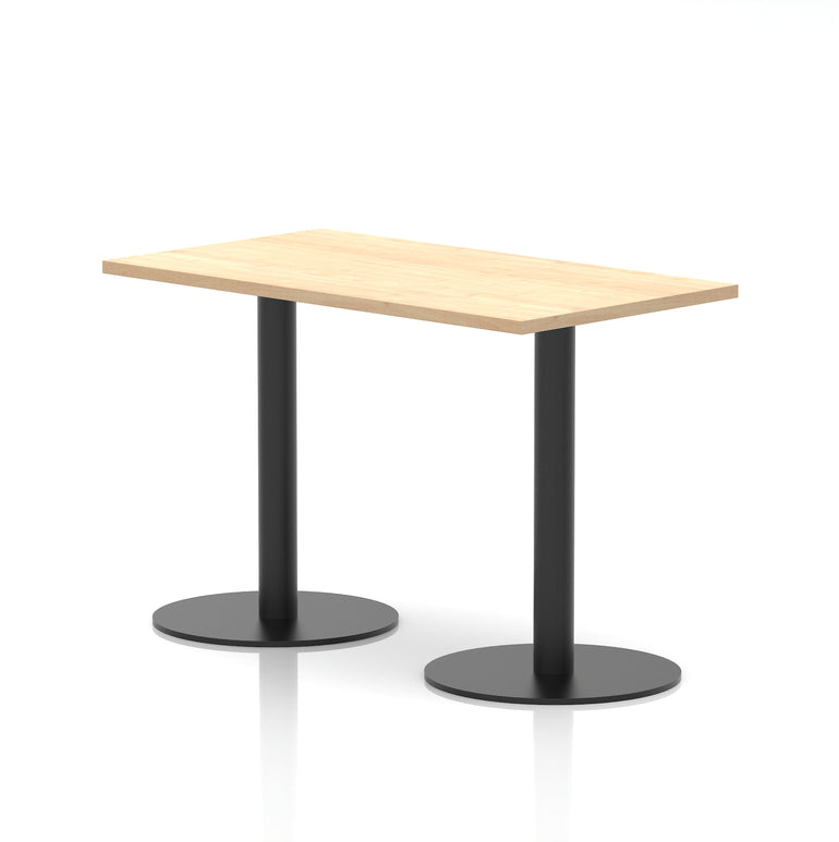 Italia Slimline Rectangular Poseur Table with Black Legs, 1200mm Wide, Multiple Finishes, 725mm or 1145mm High, Durable MFC, Self-Assembly, 10 Year Warranty