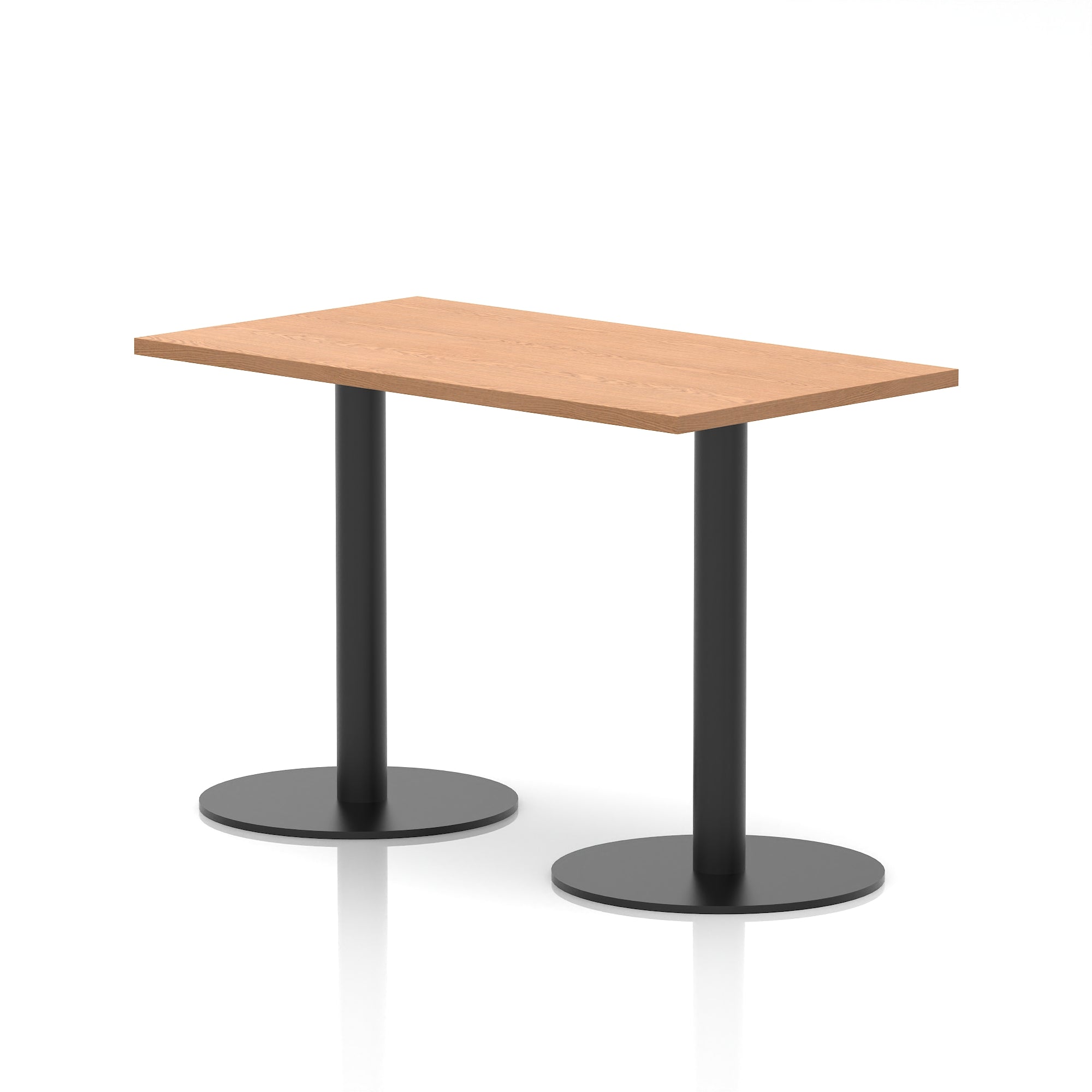 Italia Slimline Rectangular Poseur Table with Black Legs, 1200mm Wide, Multiple Finishes, 725mm or 1145mm High, Durable MFC, Self-Assembly, 10 Year Warranty