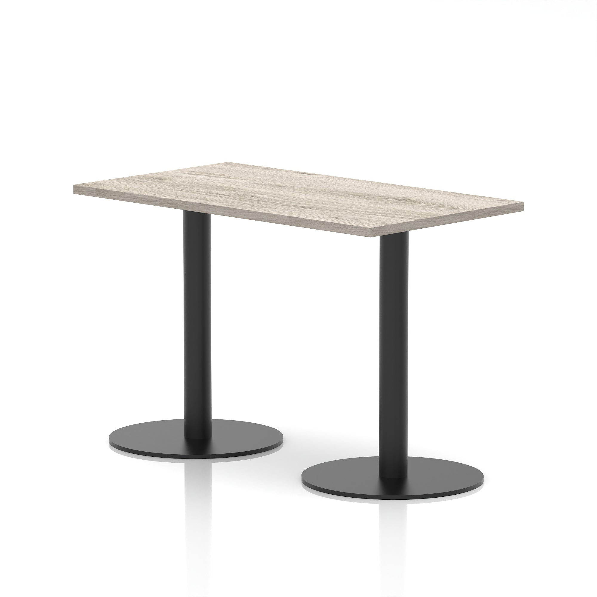 Italia Slimline Rectangular Poseur Table with Black Legs, 1200mm Wide, Multiple Finishes, 725mm or 1145mm High, Durable MFC, Self-Assembly, 10 Year Warranty