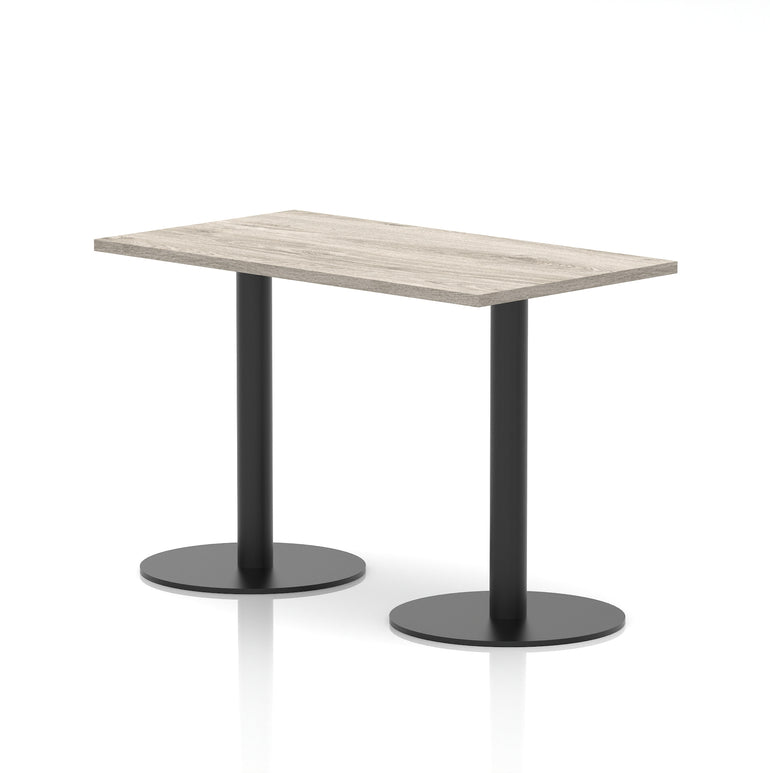 Italia Slimline Rectangular Poseur Table with Black Legs, 1200mm Wide, Multiple Finishes, 725mm or 1145mm High, Durable MFC, Self-Assembly, 10 Year Warranty