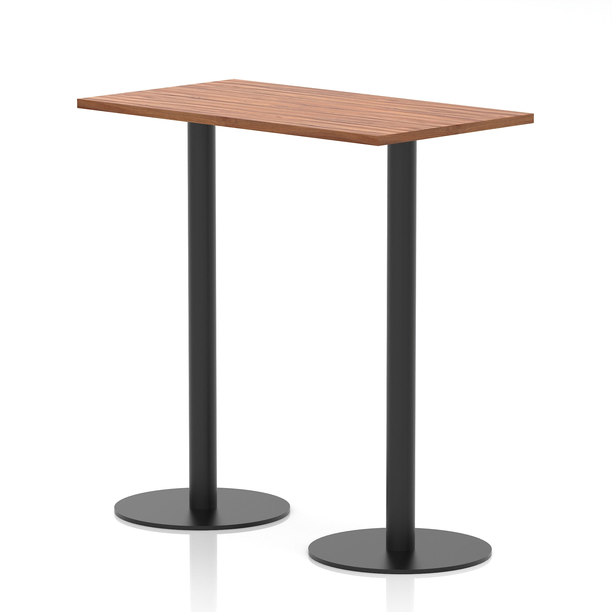 Italia Slimline Rectangular Poseur Table with Black Legs, 1200mm Wide, Multiple Finishes, 725mm or 1145mm High, Durable MFC, Self-Assembly, 10 Year Warranty