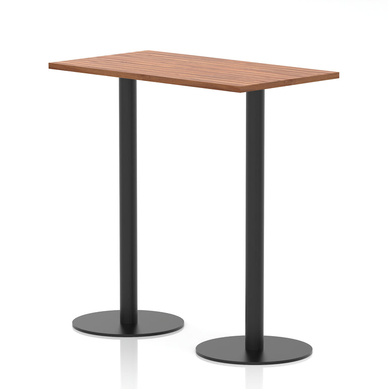 Italia Slimline Rectangular Poseur Table with Black Legs, 1200mm Wide, Multiple Finishes, 725mm or 1145mm High, Durable MFC, Self-Assembly, 10 Year Warranty