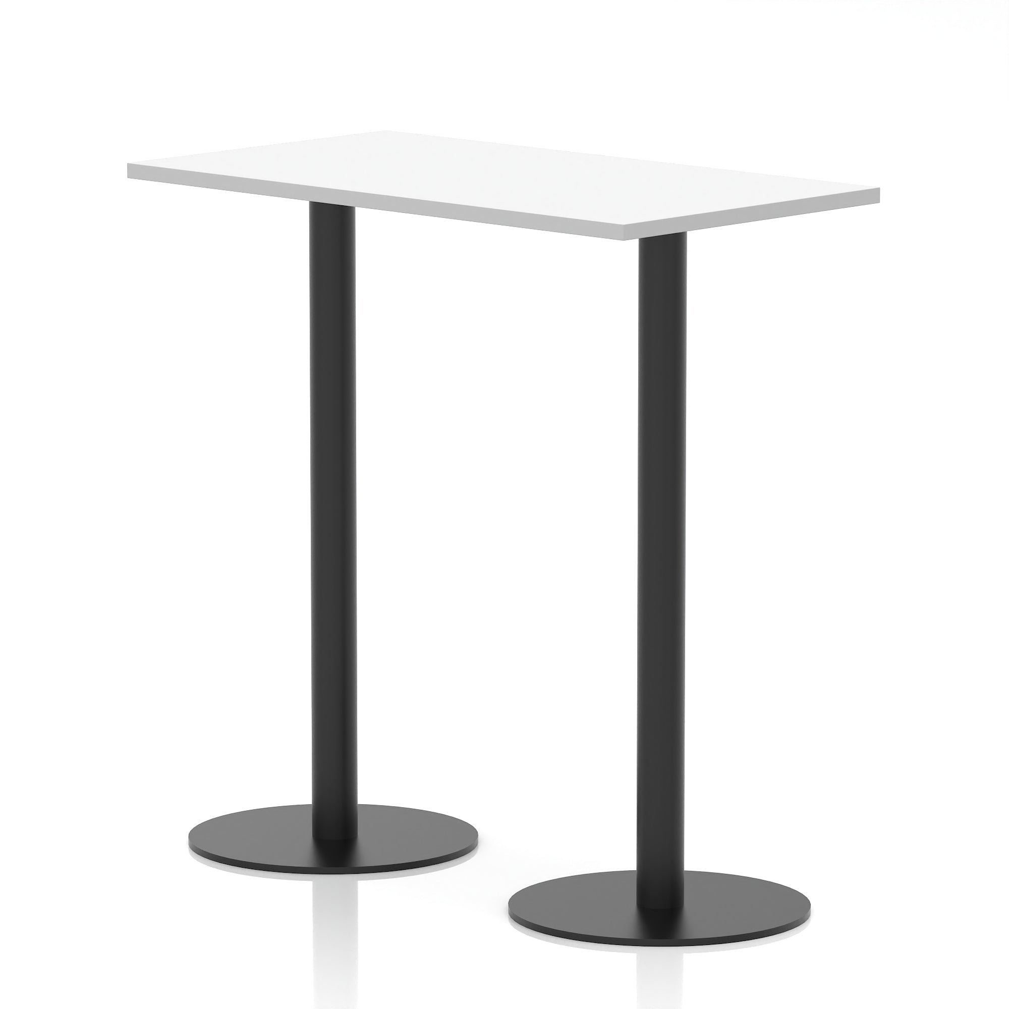 Italia Slimline Rectangular Poseur Table with Black Legs, 1200mm Wide, Multiple Finishes, 725mm or 1145mm High, Durable MFC, Self-Assembly, 10 Year Warranty