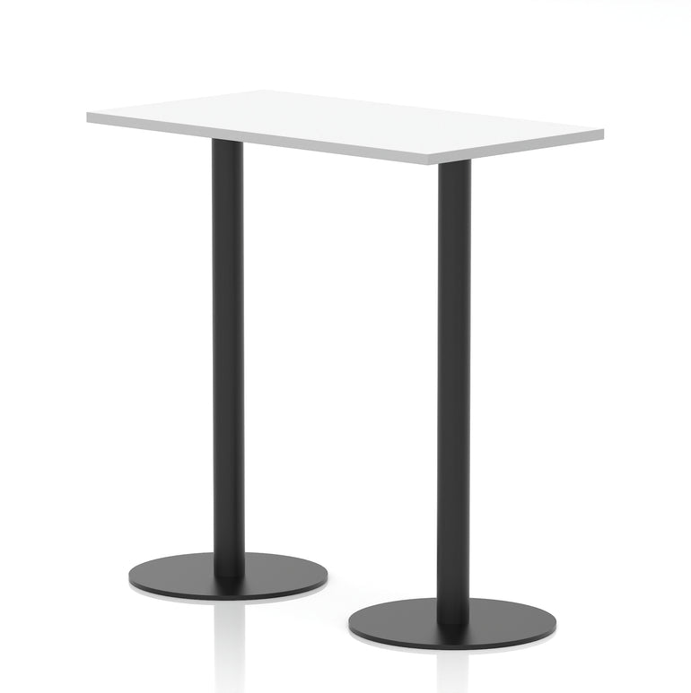 Italia Slimline Rectangular Poseur Table with Black Legs, 1200mm Wide, Multiple Finishes, 725mm or 1145mm High, Durable MFC, Self-Assembly, 10 Year Warranty