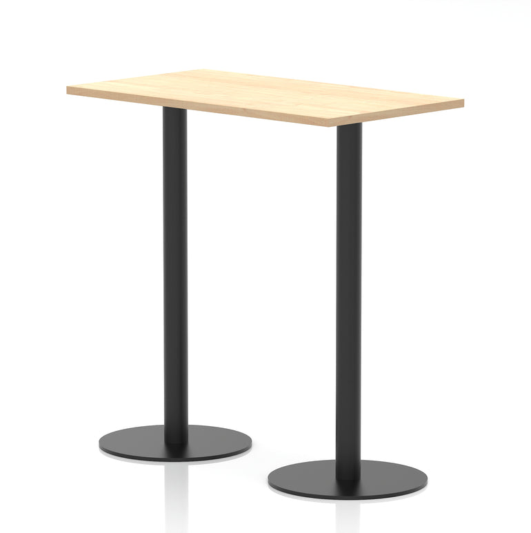 Italia Slimline Rectangular Poseur Table with Black Legs, 1200mm Wide, Multiple Finishes, 725mm or 1145mm High, Durable MFC, Self-Assembly, 10 Year Warranty