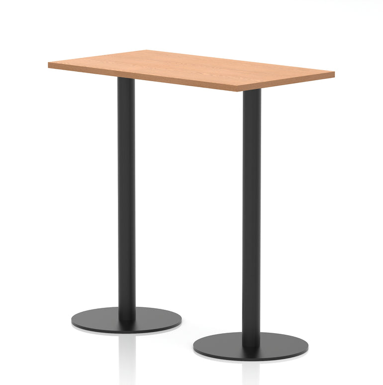 Italia Slimline Rectangular Poseur Table with Black Legs, 1200mm Wide, Multiple Finishes, 725mm or 1145mm High, Durable MFC, Self-Assembly, 10 Year Warranty