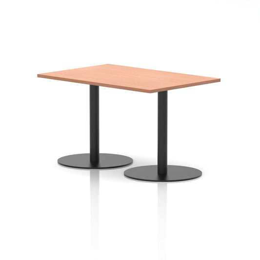 Italia Rectangular Poseur Table with Black Legs, Beech/Walnut/Oak/Maple/Grey Oak/White, Multiple Widths (1200–1800mm), MFC, Self-Assembly, 10 Year Warranty